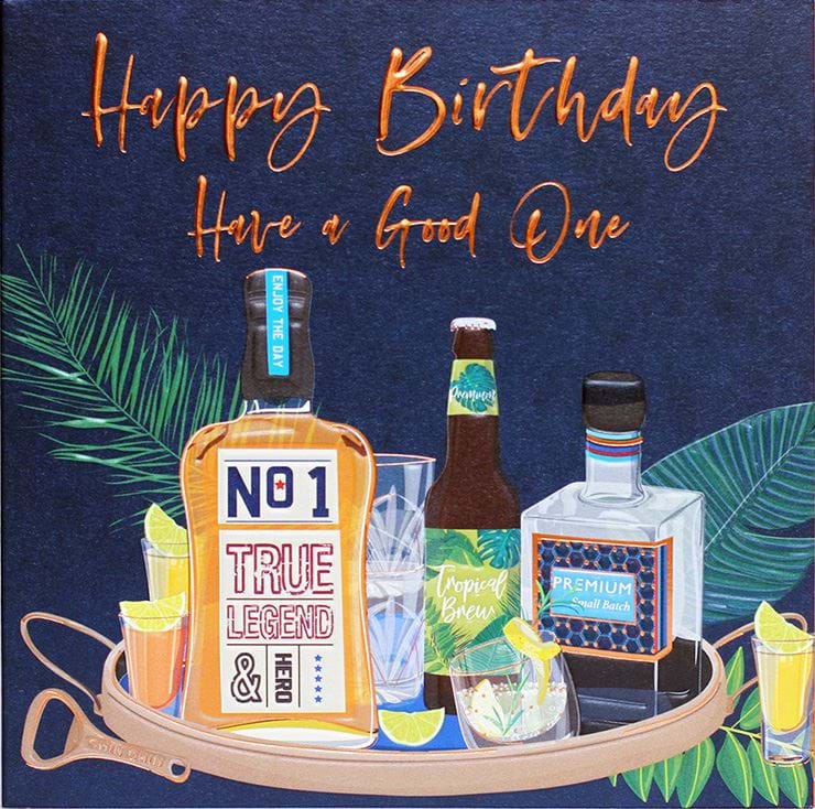Drinks Tray Birthday Card