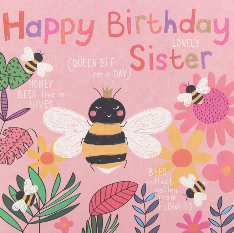Bees Sister Birthday Card