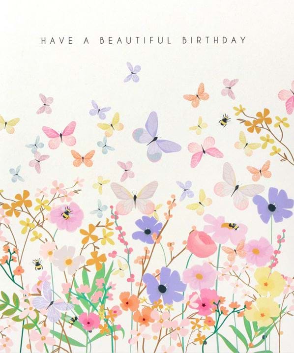 Butterfly Meadow Birthday Card