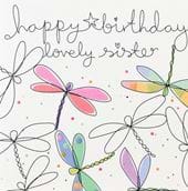 Dragonflies Sister Birthday Card