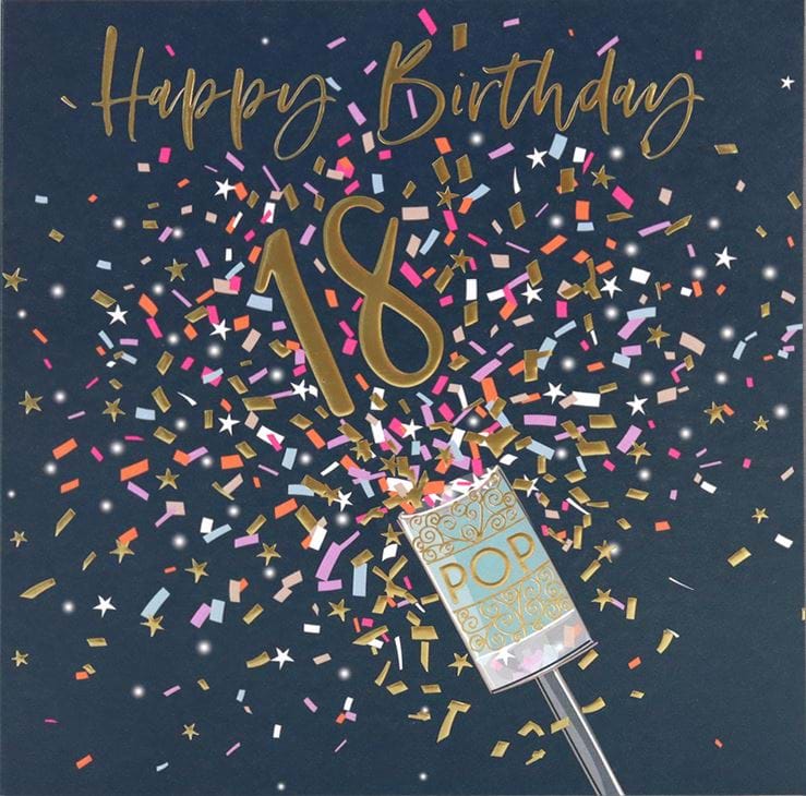 Party Popper 18th Birthday Card