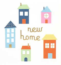 Colourful Houses New Home Card