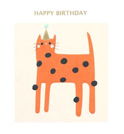 Orange Cat Birthday Card