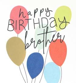 Balloons Brother Birthday Card