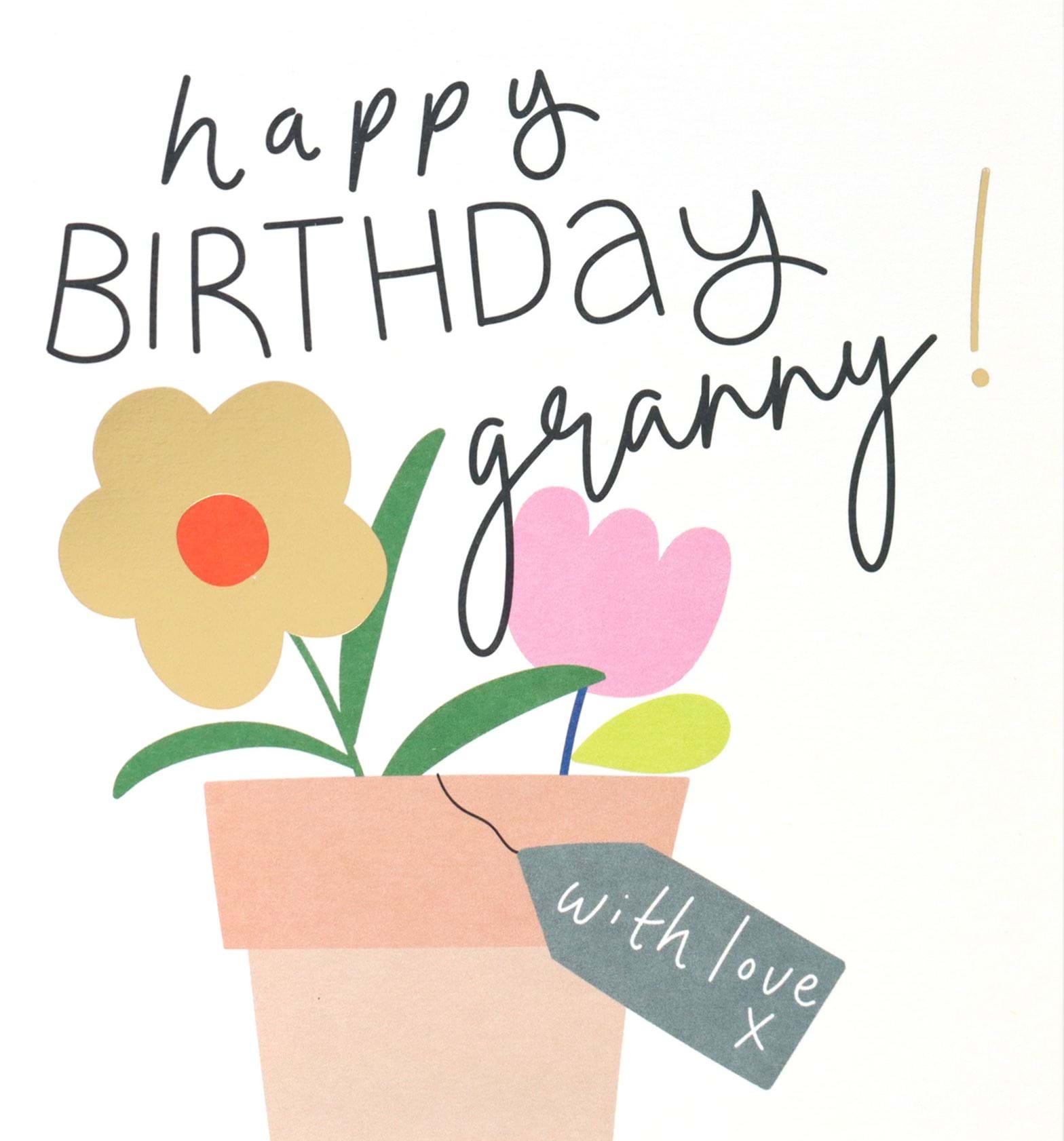Plant Pot Grandma Birthday Card