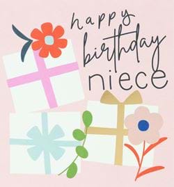 Presents Niece Birthday Card