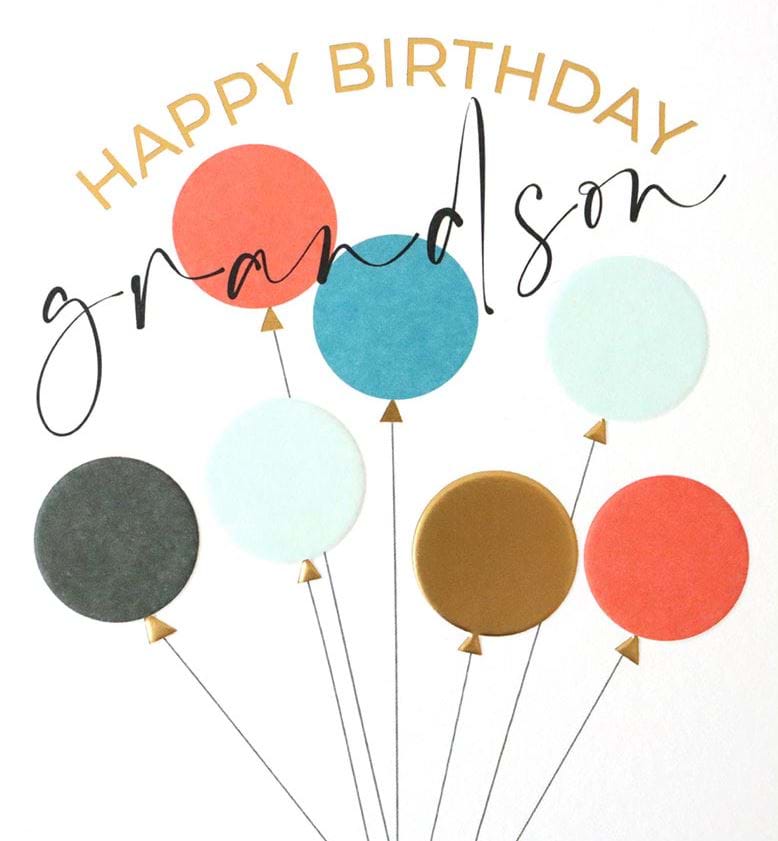Balloons Grandson Birthday Card
