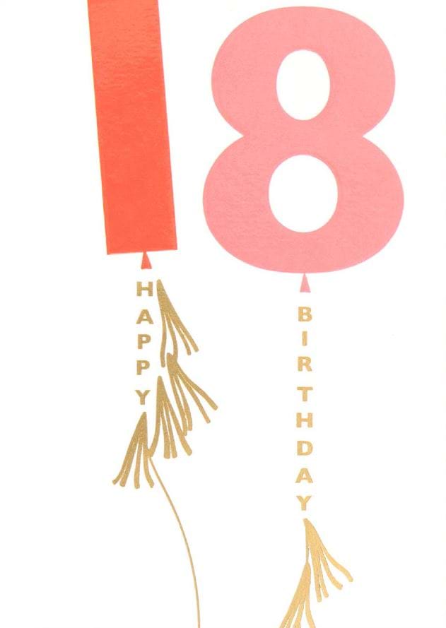 18th Balloons Birthday Card