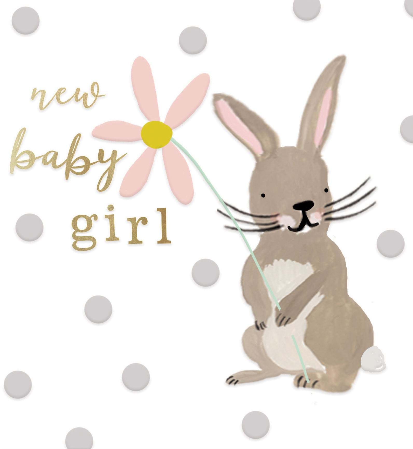 Bunny New Baby Girl Card