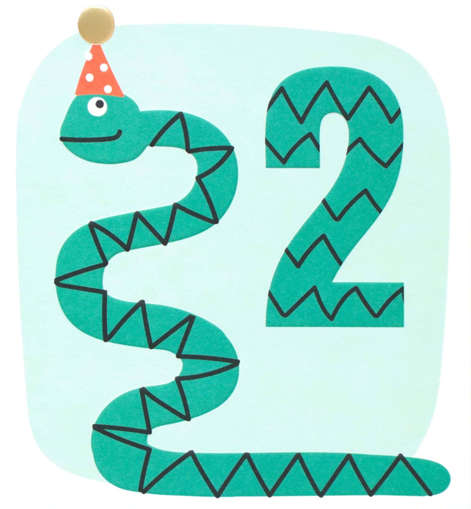 Snake 2nd Birthday Card