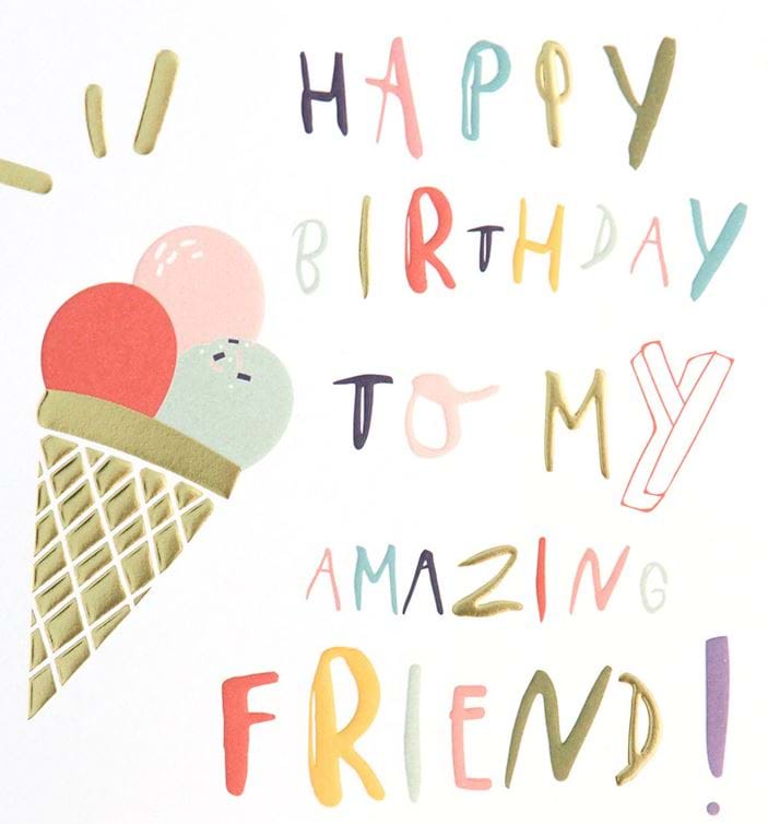 Ice Cream Friend Birthday Card