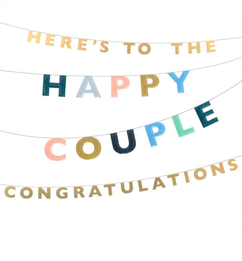 Happy Couple Bunting Wedding Card