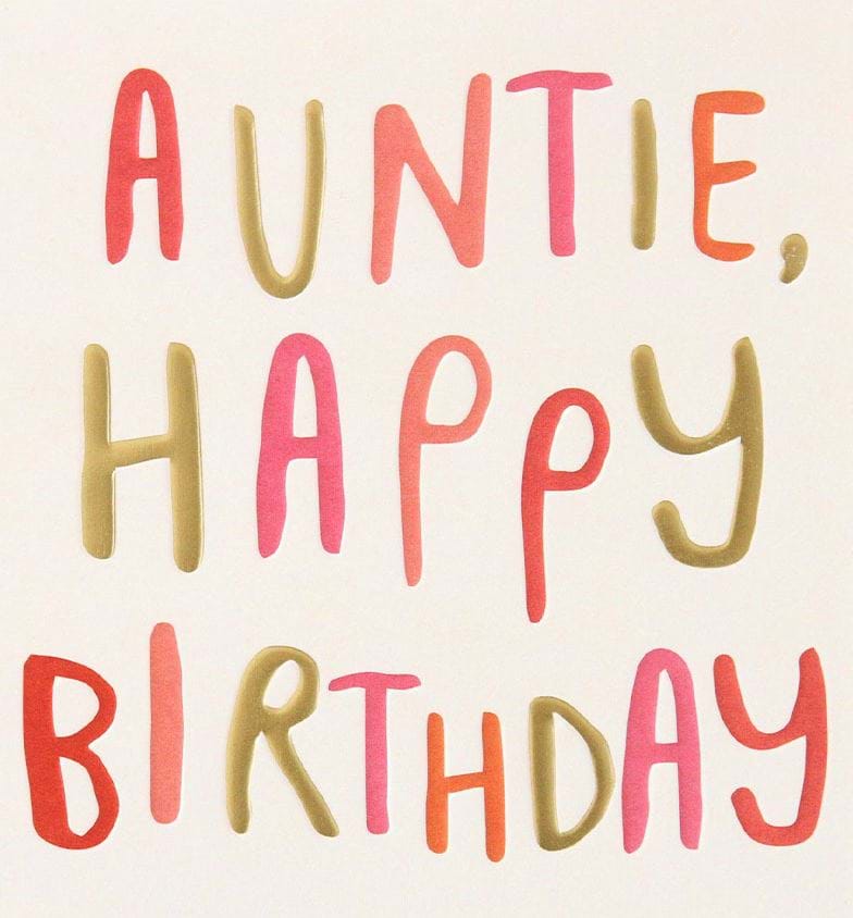 Pink Auntie Birthday Card