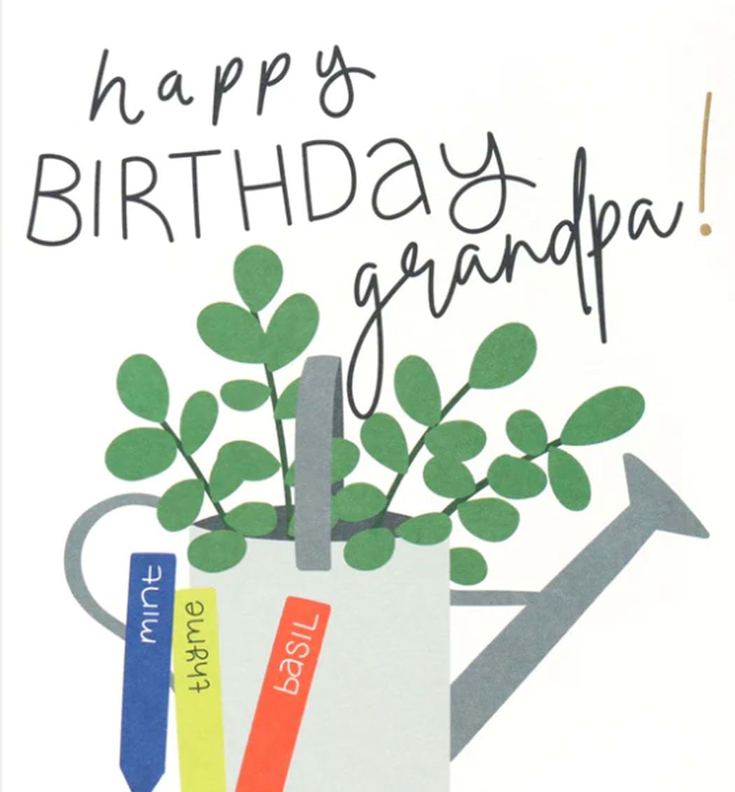 Watering Can Grandpa Birthday Card