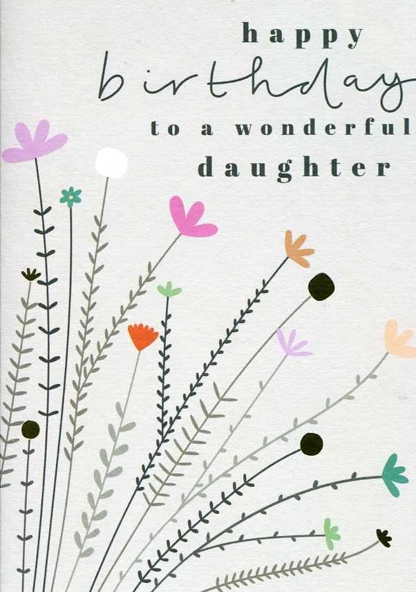 Pretty Flowers Daughter Birthday Card