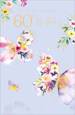 Butterflies 60th Birthday Card