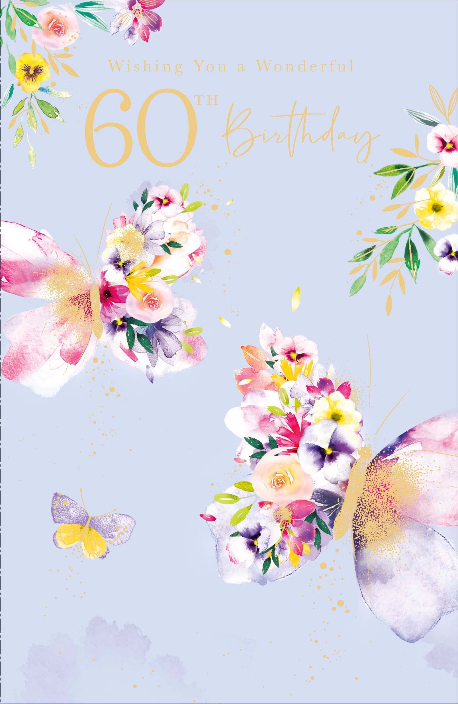 Butterflies 60th Birthday Card