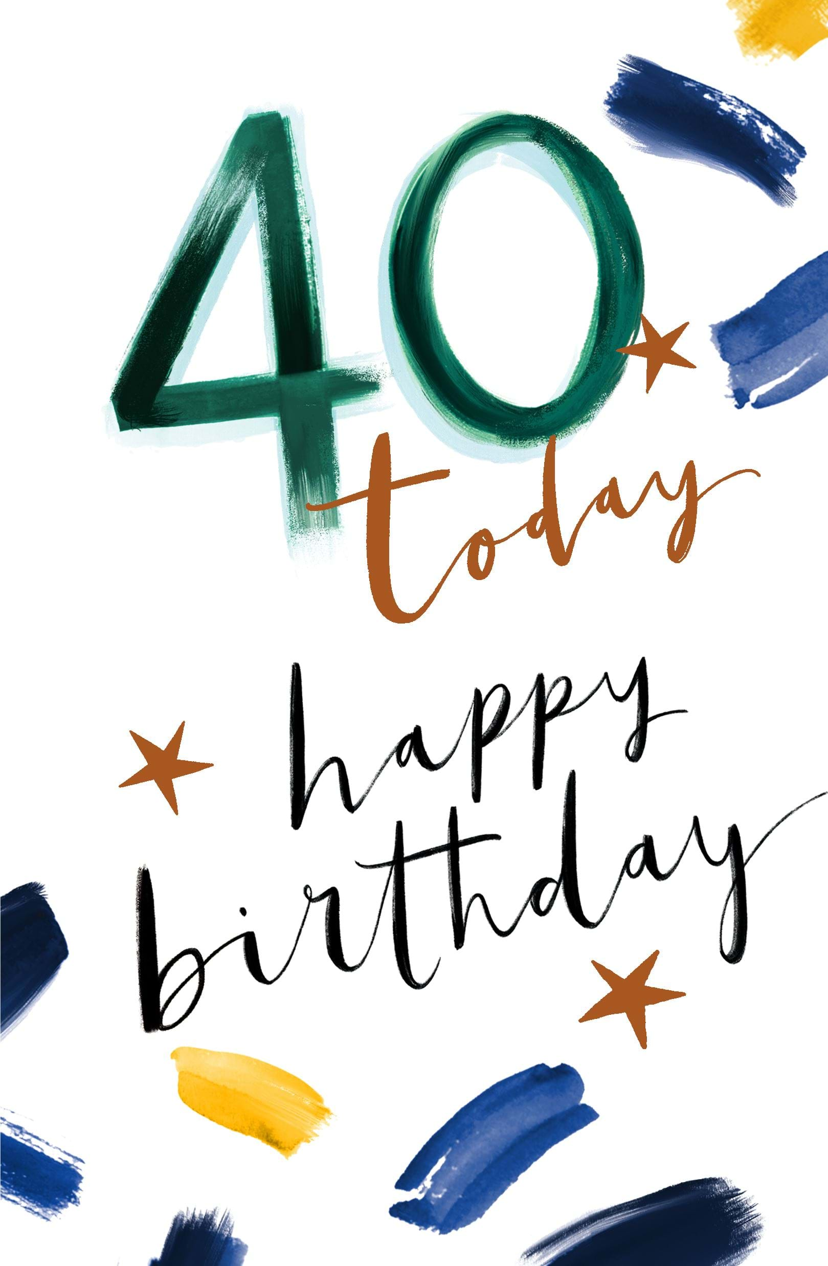 Copper Stars 40th Birthday Card