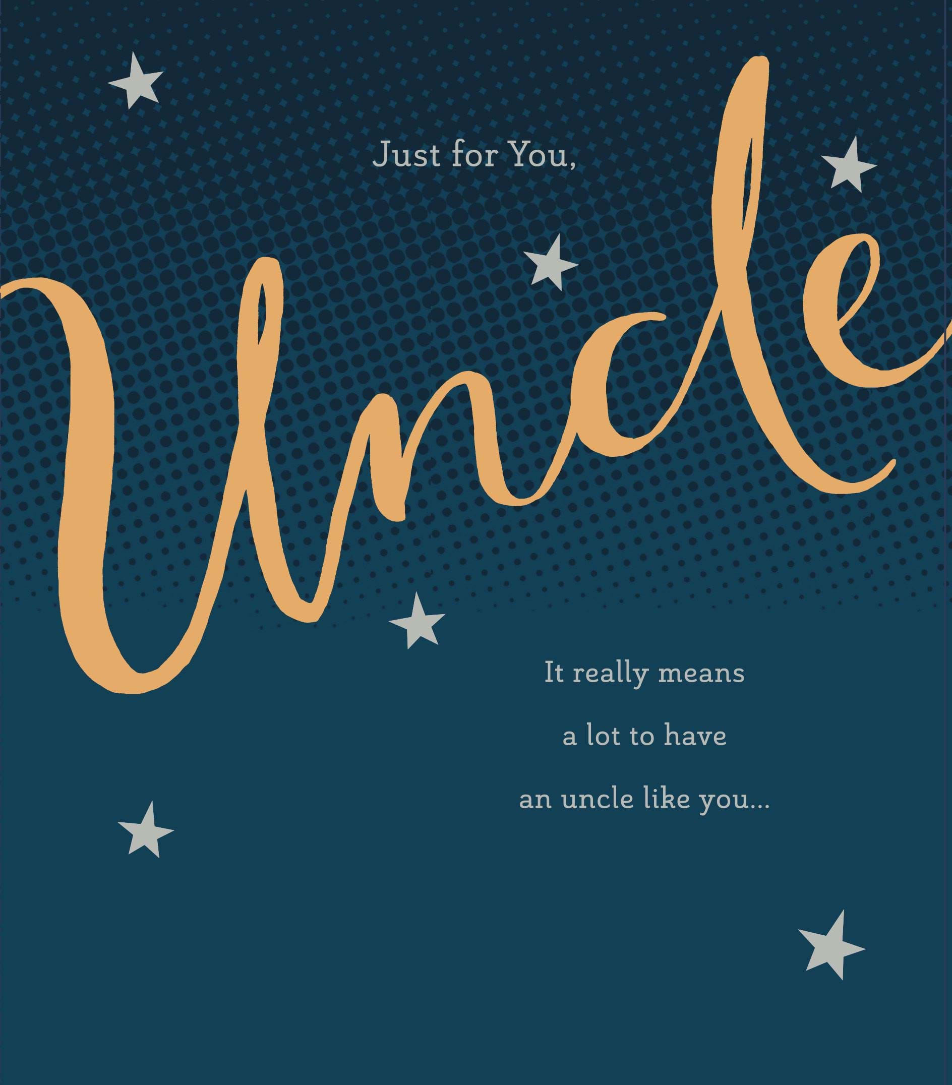 Just For You Uncle Birthday Card