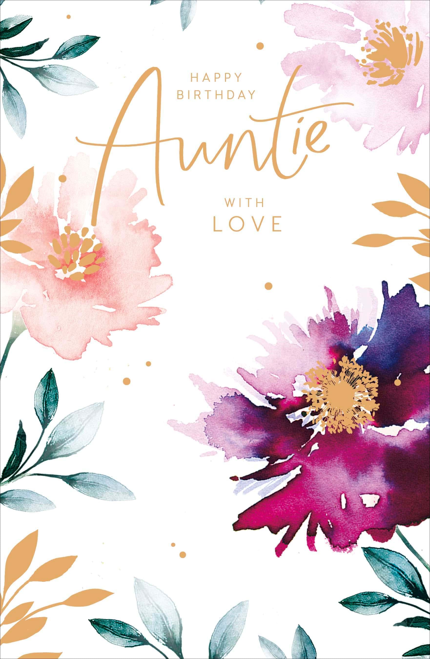 Beautiful Florals Auntie Birthday Card
