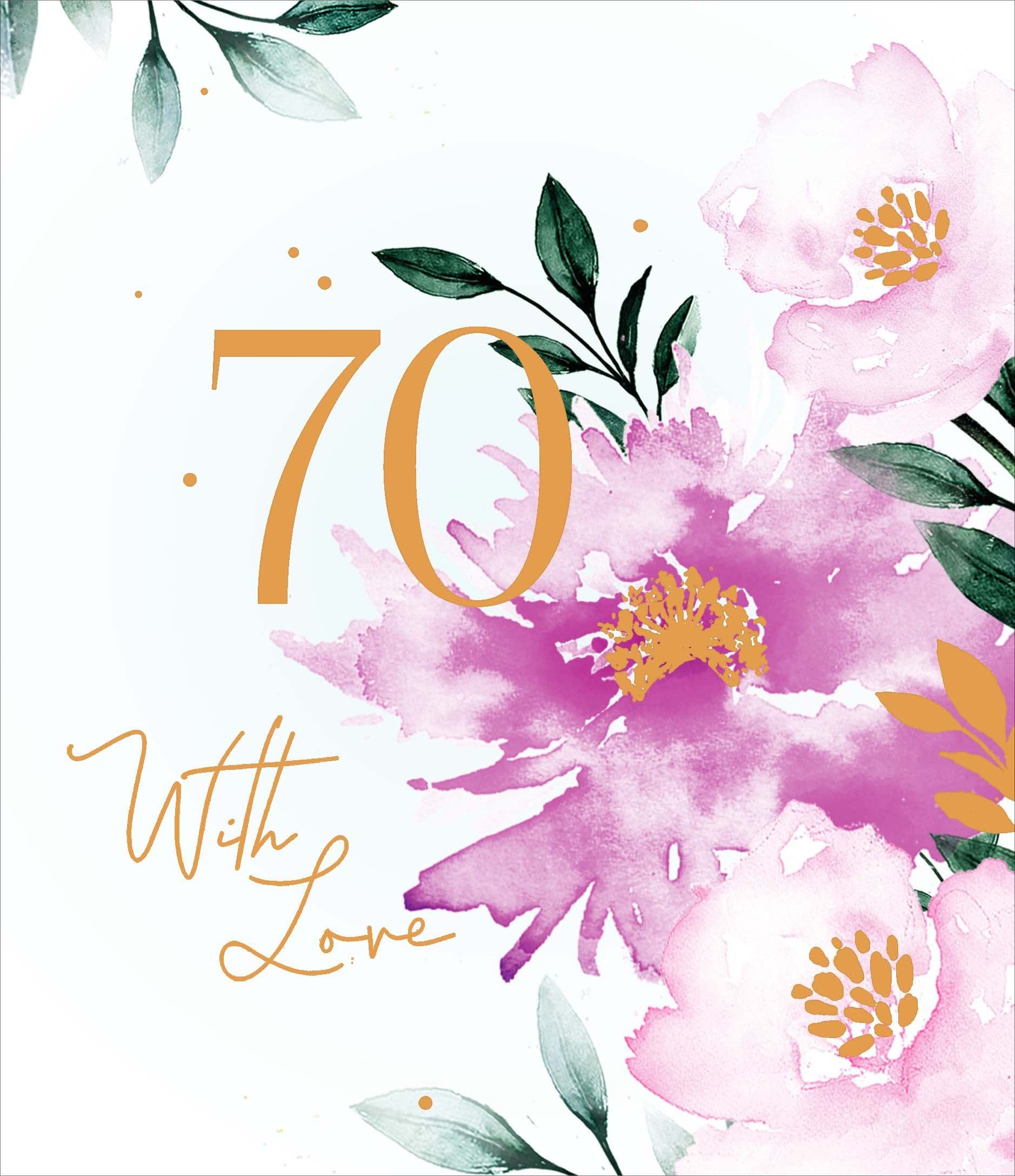 With Love 70th Birthday Card