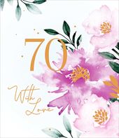 With Love 70th Birthday Card