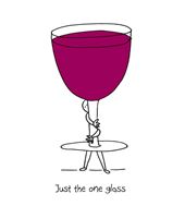 Just The One Glass Birthday Card