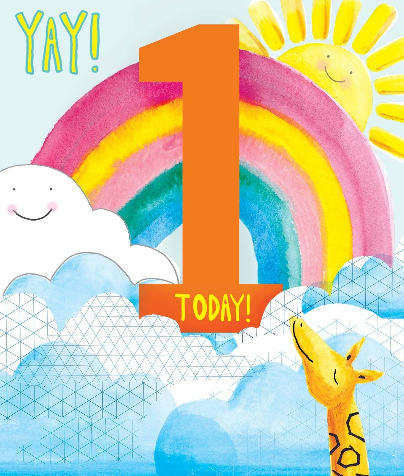 Rainbow 1st Birthday Card