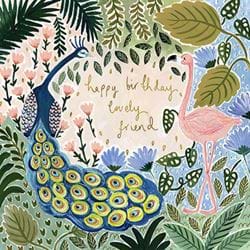 Peacock Lovely Friend Birthday Card