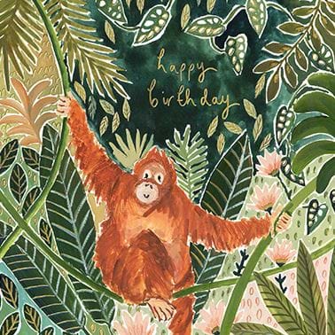 Jungle Orangutan Birthday Card