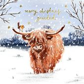 Highland Cow Grandad Christmas Card