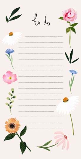 Mixed Floral To Do List Notepad