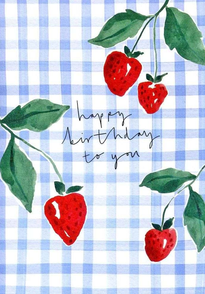 Strawberries Birthday Card