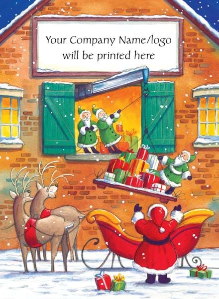 Stocking Up - Front Personalised Christmas Card