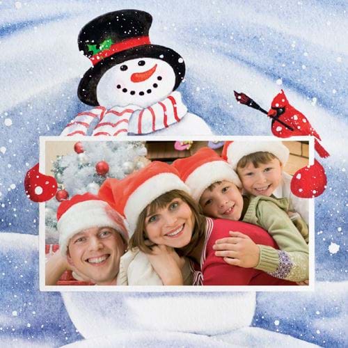 Winter Message - Front Personalised Christmas Card