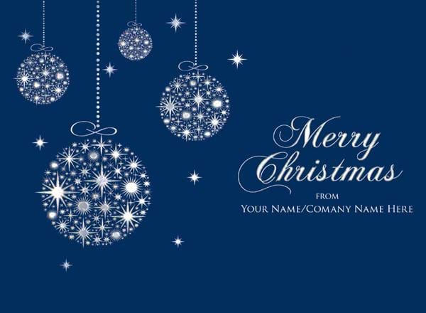 Foil Baubles - Front Personalised Christmas Card