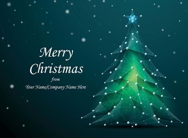 Green Glow - Front Personalised Christmas Card