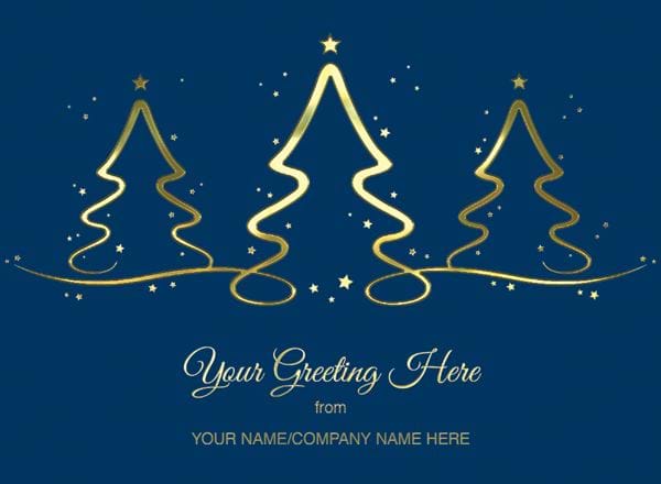 Three Trees - Front Personalised Christmas Card