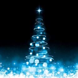 Blue Christmas Tree - Personalised Christmas Card