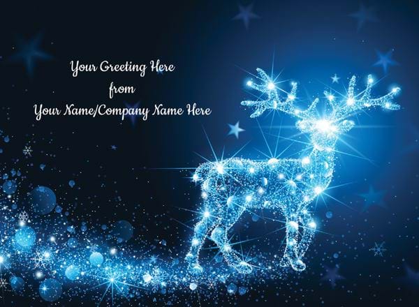 Magical Reindeer - Front Personalised Christmas Card