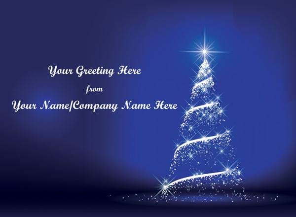 Spiral Christmas Tree - Front Personalised Christmas Card