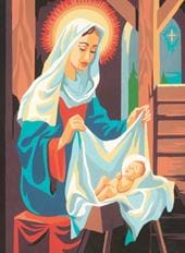 Mary & Jesus - Personalised Christmas Card