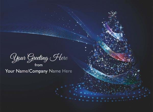 Christmas Tree Lights - Front Personalised Christmas Card