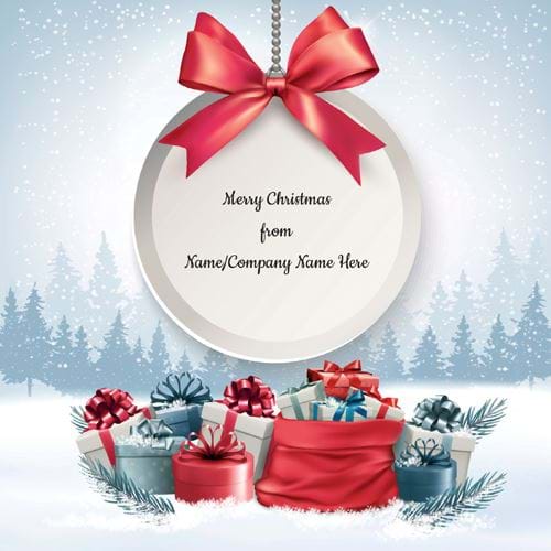 Presents & Decorations - Front Personalised Christmas Card