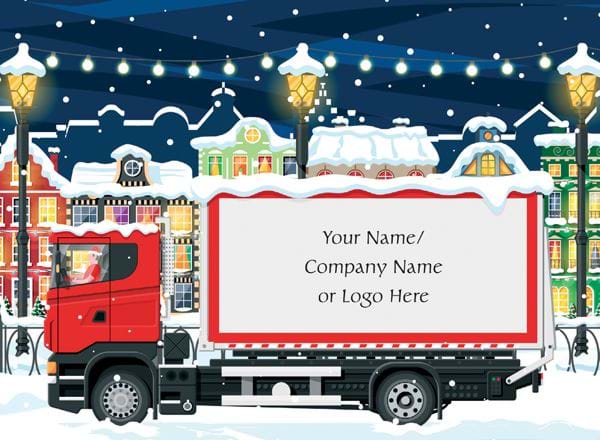 Christmas Delivery Truck - Front Personalised Christmas Card