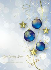 Baubles & Stars - Front Personalised Christmas Card