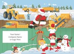 Construction Site - Front Personalised Christmas Card