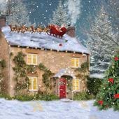 Santa on The Roof - Personalised Christmas Card