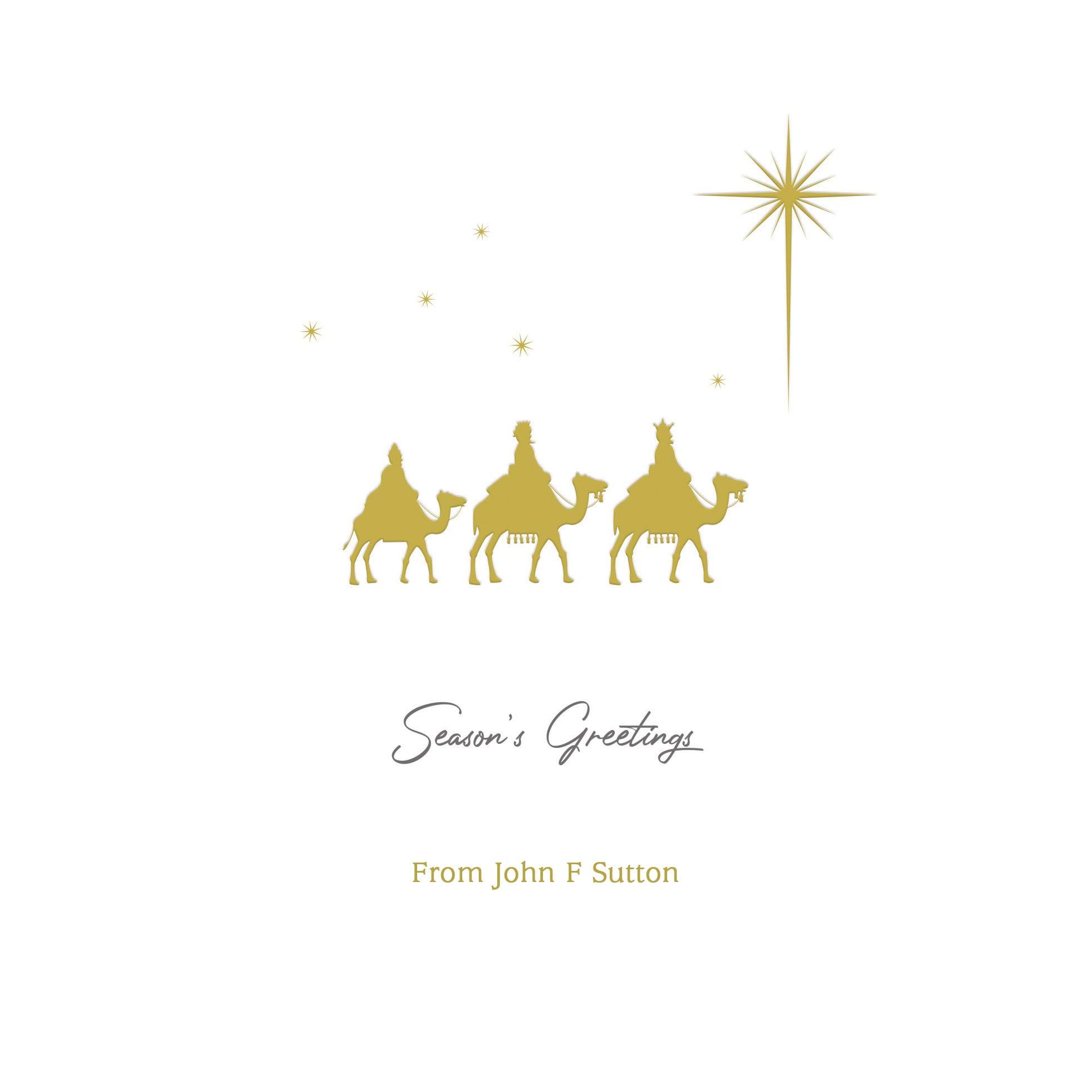 Golden Kings - Front Personalised Christmas Card