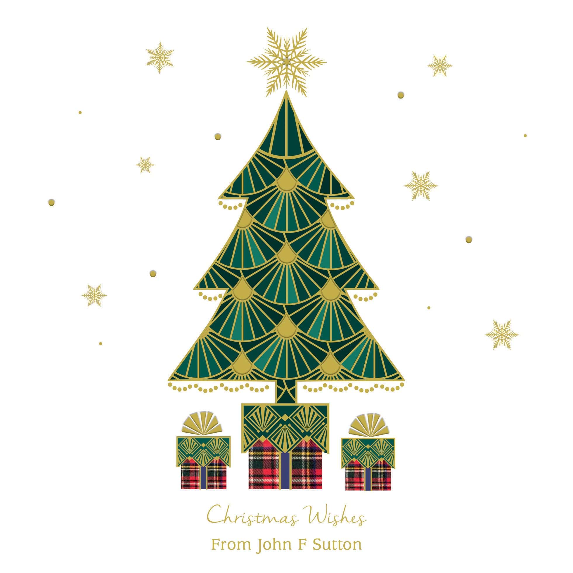 Gatsby Christmas Tree - Front Personalised Christmas Card